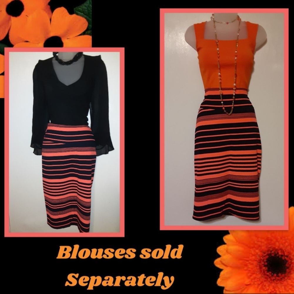 ❤🏷SOLD❤🏷Lularoe Orange and Black striped skirt